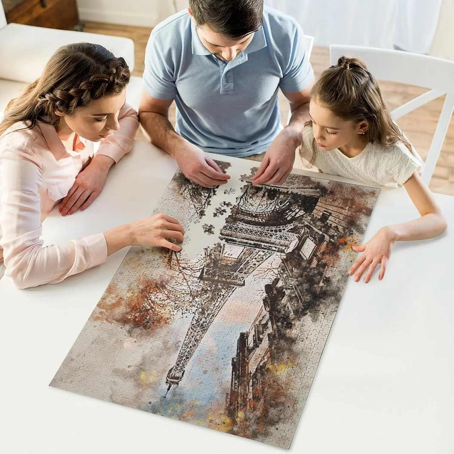 Quebra-cabeça de madeira 1000/500/300 peças torre eiffel quebra-cabeças desafiadores jogos de atividades familiares para sala de jogos quarto sala de estar