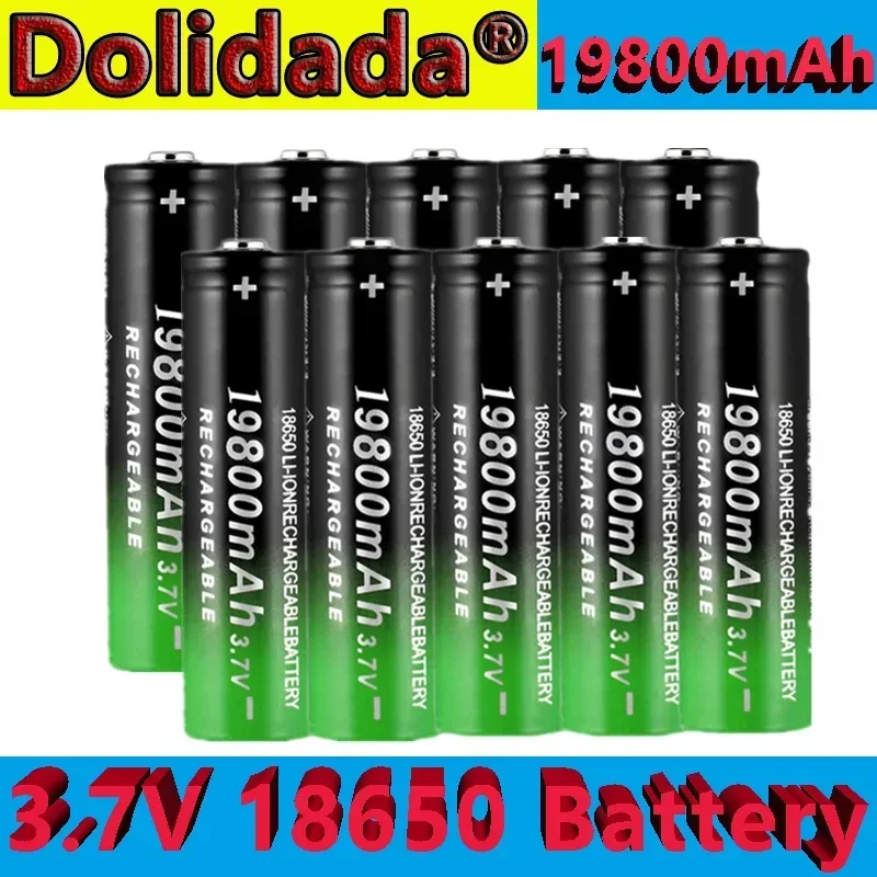 

18650 lithium-ion battery 19800mAh 100% rechargeable battery 3.7V, suitable for LED flashlights, or electronic device batteries