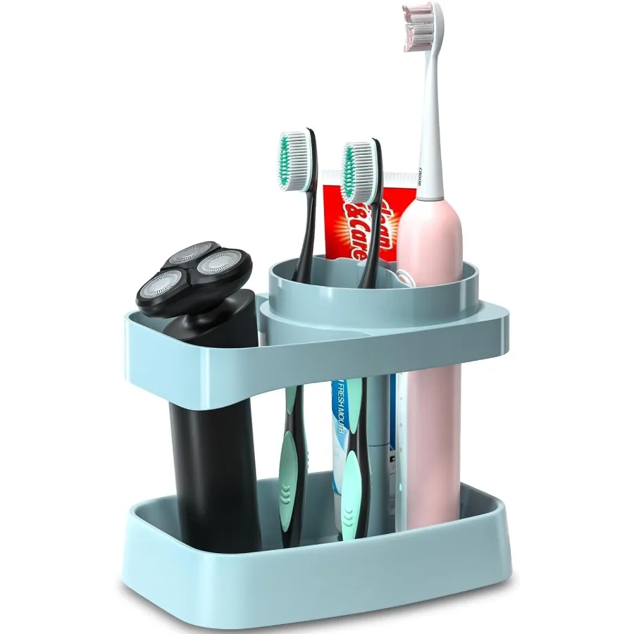 

Toothbrush Holders for Bathrooms 4 Slots with Draige and Ventilation ABS Plastic with Anti-Slip Base for Holding Electric Tooth