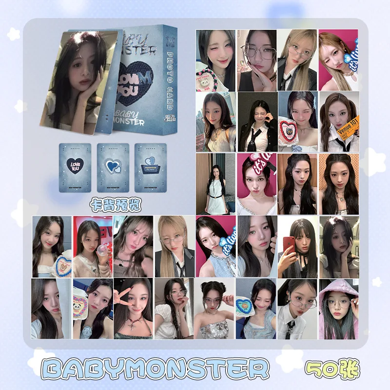 babymonster hd impressos photocards para meninas serie album idol girl serie album haram rora ahyeon asa ruka presentes 50 pcs por conjunto 01