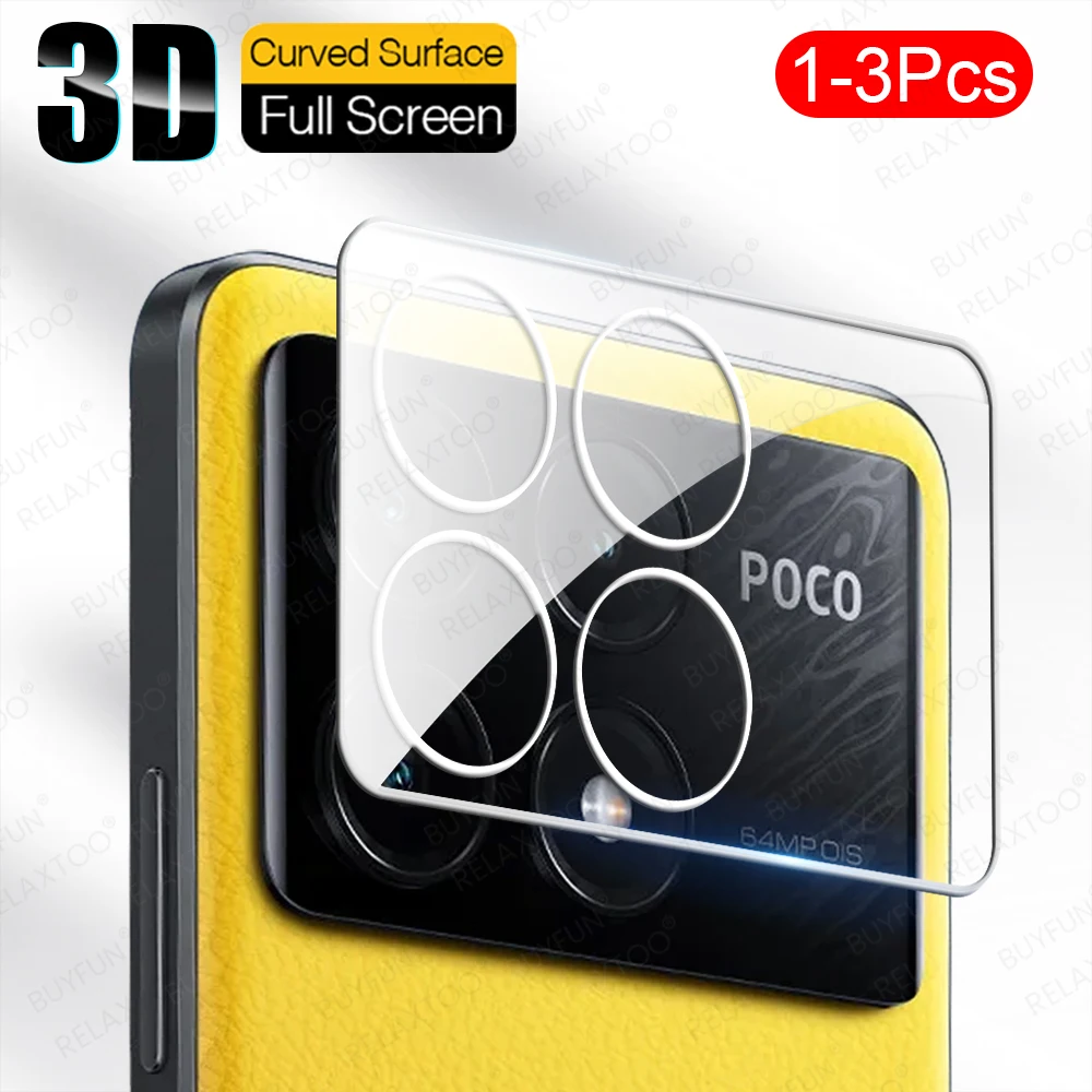 1-3Pcs For Xiaomi Poco X6 Pro 5G 3D Back Camera Lens Glass Cover Poxo Little X 6 6X X6Pro PocoX6 PocoX6Pro Clear Lens Case