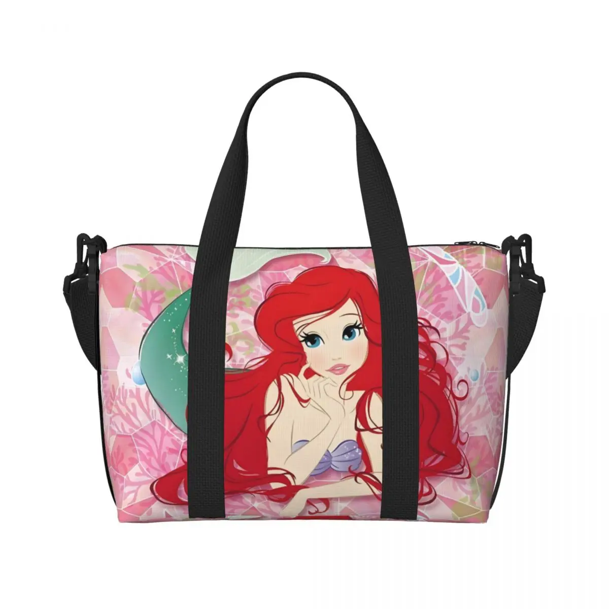 

Изготовленная на заказ большая сумка «Русалочка», женская большая вместительная модная сумка с героями мультфильмов, тренажерный зал, пляжные дорожные сумки
