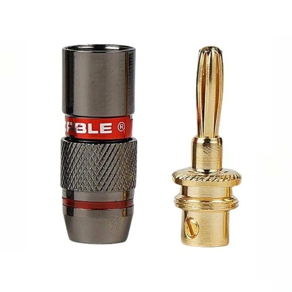 High Quality 4mm Copper Speaker Adapters Screw-Type Durable Speaker Plugs 24K Gold-Plated Screw-Type Audio Connectors