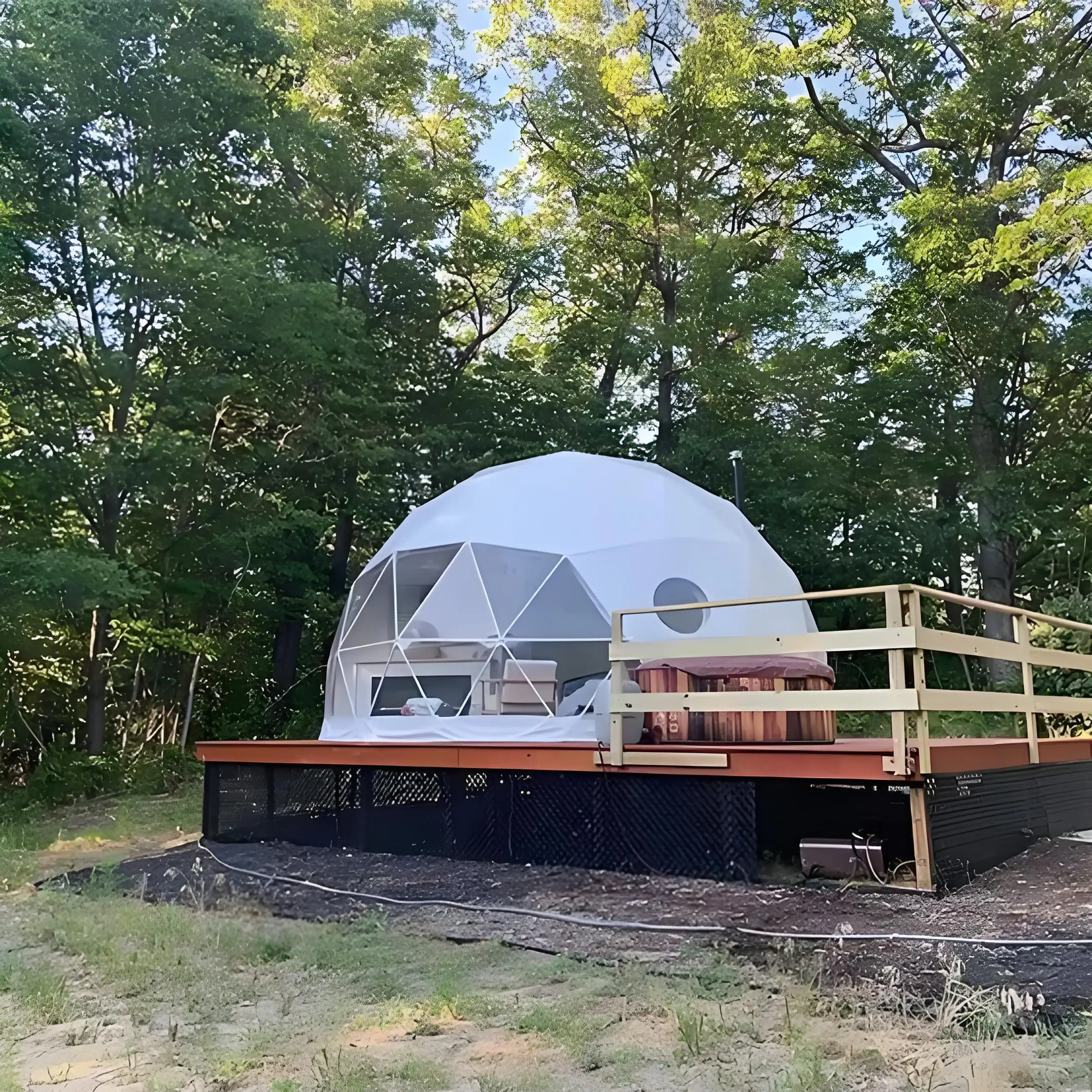 SHENBAO Luxury Outdoor PVC Hotel Glamping Dome Tent Garden Igloo House Dome Geodesic Domes For Camping Made China For Trade