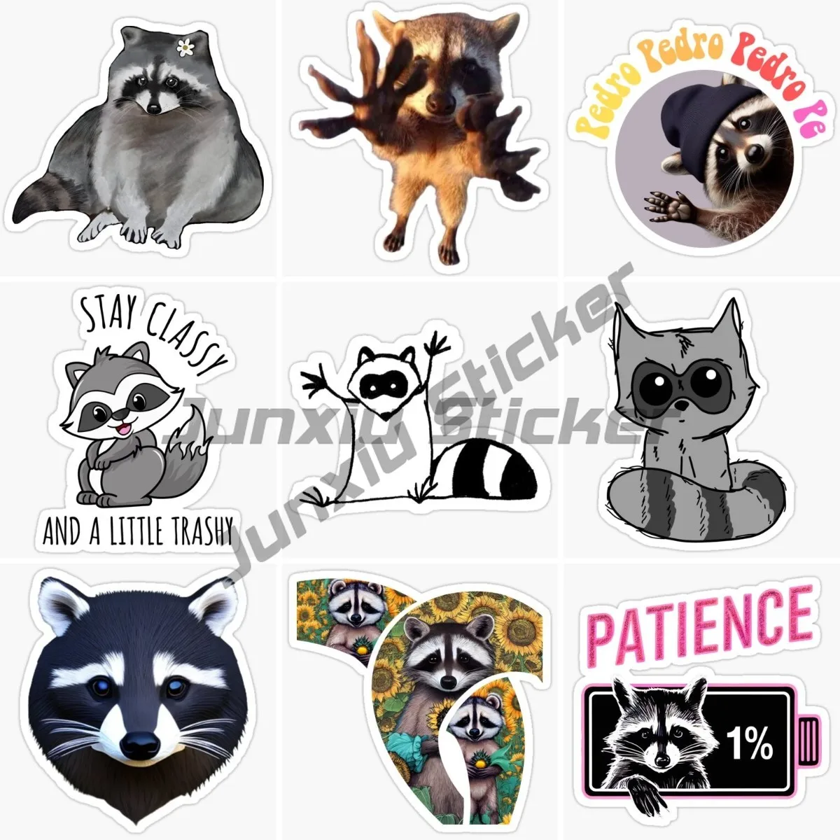 

Pedro Raccoon Funny Car Stickers Vinyl Self-adhesive Bumper Rearview Mirror Side Decal DIY Classic Design Car Styling Decal