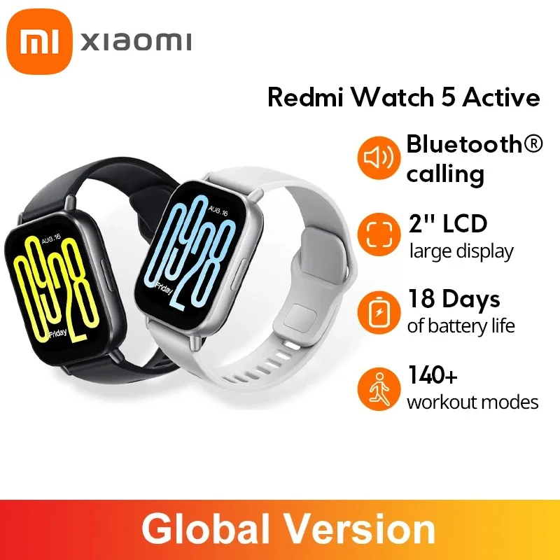 Xiaomi Redmi Watch 5 Active 2'' Display Up To 18 Days of Battery Life 140+ Workout Modes Bluetooth Calling 5ATM Global Version