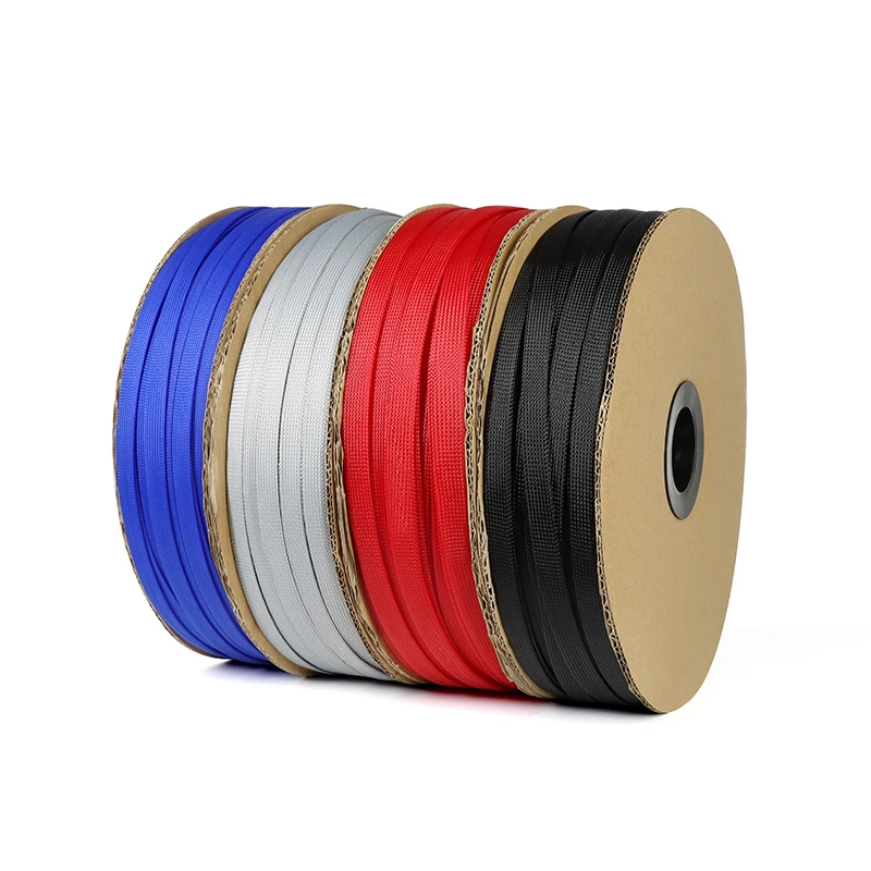 PET معزول جديلة التغطيه 2 مللي متر-50 مللي متر ضيق توسيع سلك كابل كم مثبطات اللهب النايلون مضفر شبكة غمد أنبوب DIY بها بنفسك