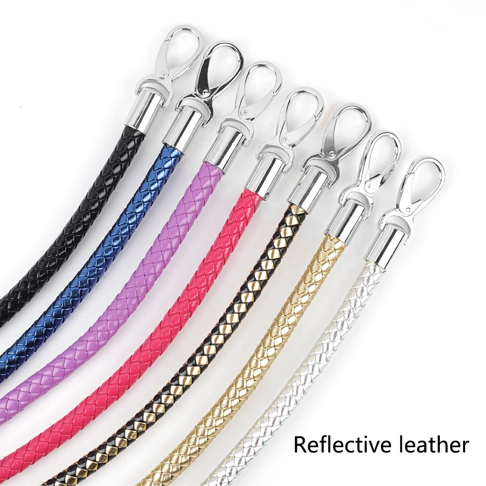 2pcs Customized PU Leather Braided Rope Handles for Handbag Shoulder Bag Strap Handmade Bag DIY Accessories Metal Hook Buckle