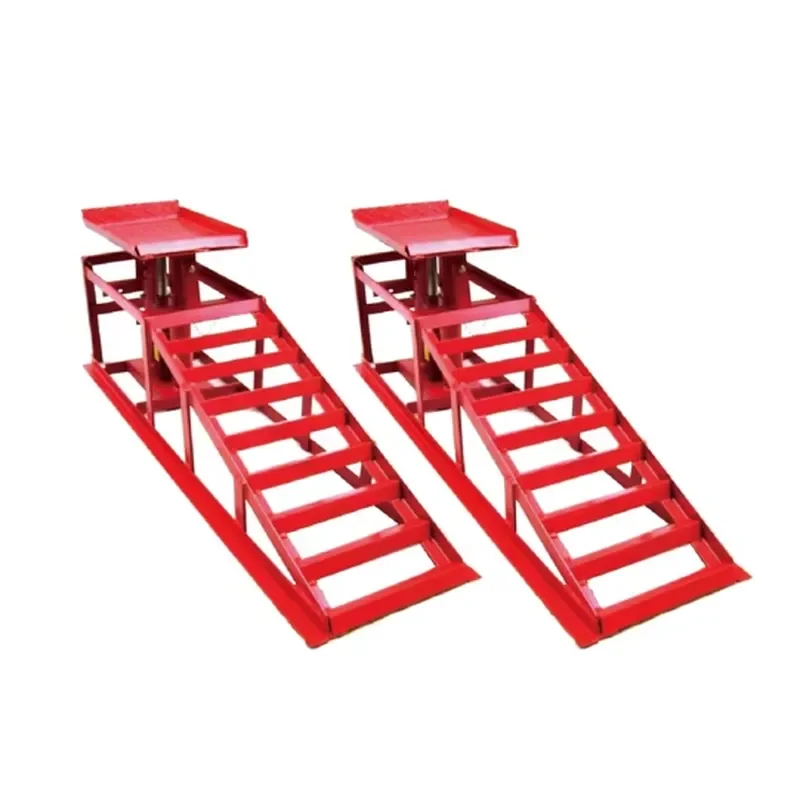 Portable Hydraulic Car Lift Ramp Heavy Duty Vehicle Parking Riser Platform Adjustable Height Garage Floor Jack Stand Tool