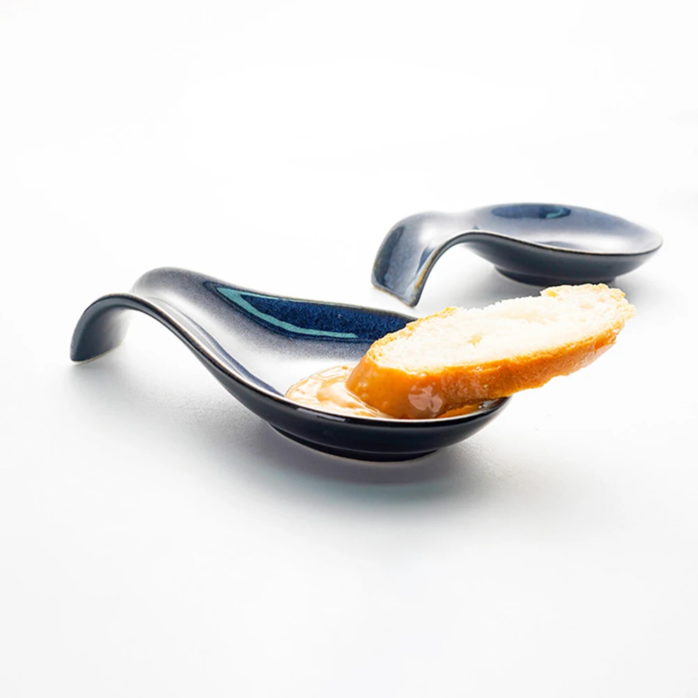 

4Pcs Ceramic Spoon Rests Practical Material Ladle Rest for Wedding Celebration Tabletop Decoration Scoop Holder