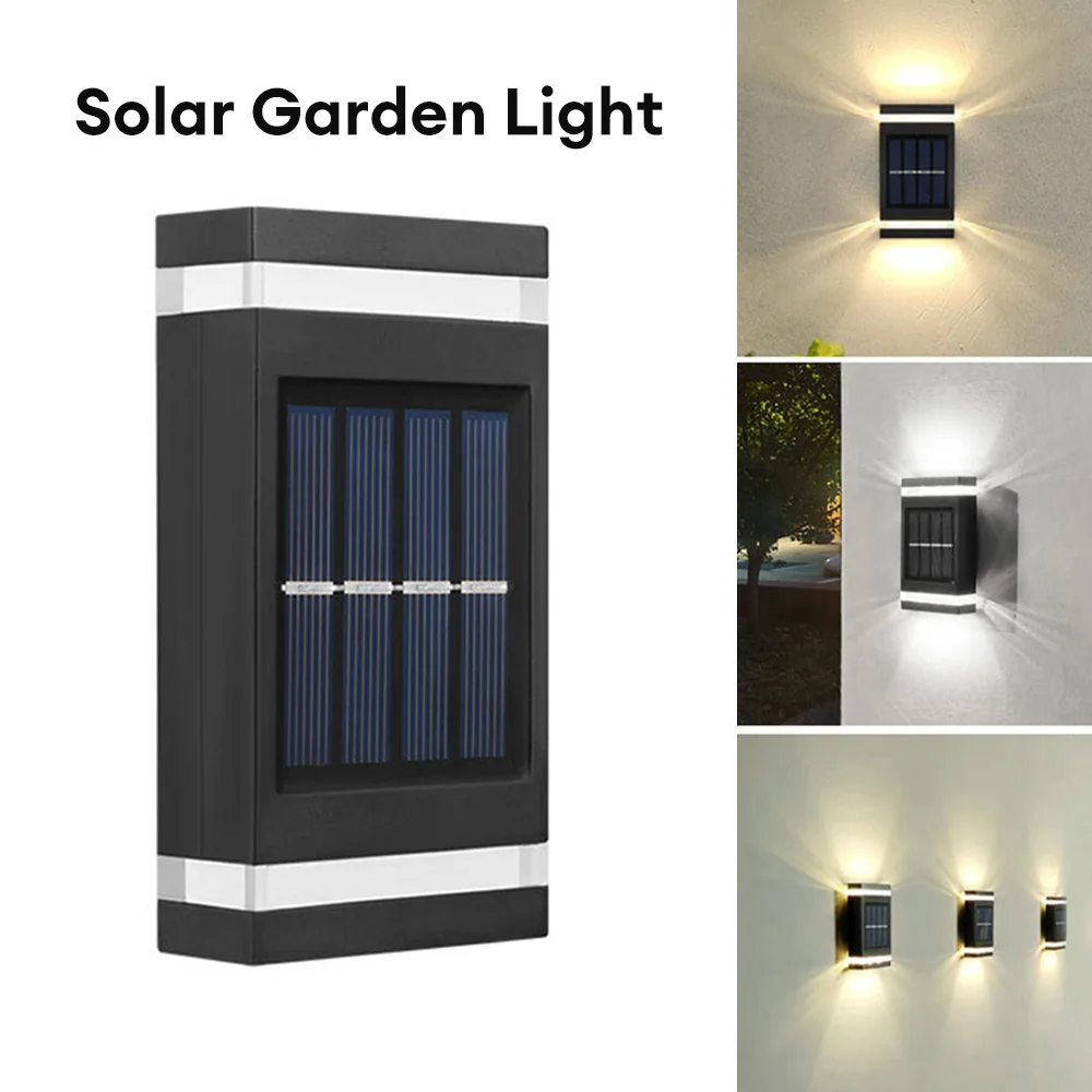 Solar Wall Lamp Outdoor Waterproof Fence Light Solar Powered LED Lamp Garden Step Light Yard Lawn Landscape Lamp Patio Decor