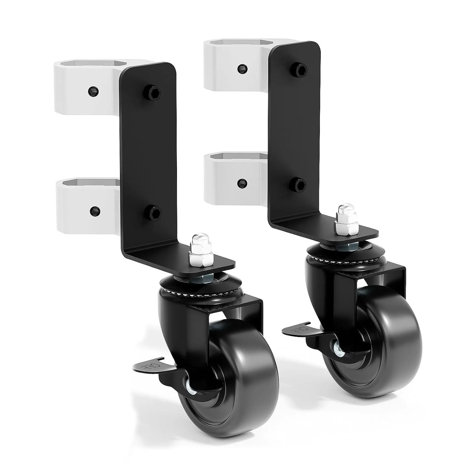 キャスターホイール-360度回転デュアルフロントホイール-耐荷重200ポンド-ステンレス製ローリングツールボックス用アクセサリー
