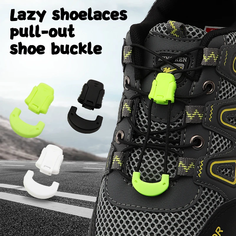 

No Tie Shoelace Lock Buckle Quick Release Shoe Buckle Lazy Shoelace Fixing Clasp for Outdoor Sports Hiking Sneakers