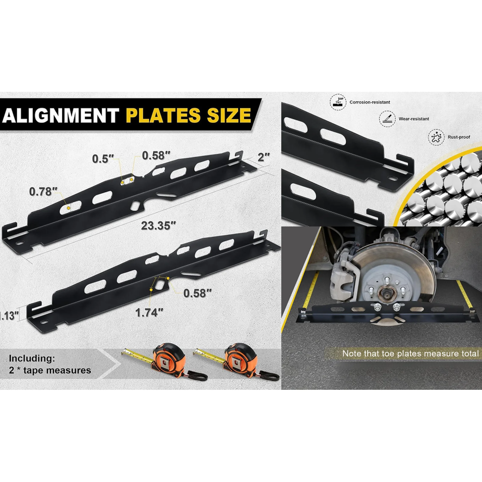 

2 шт., инструменты для выравнивания колес, точные измерения, инструмент для ремонта шин, инструменты для выравнивания пальцев, пластины, рулетка для внедорожников, автомобилей