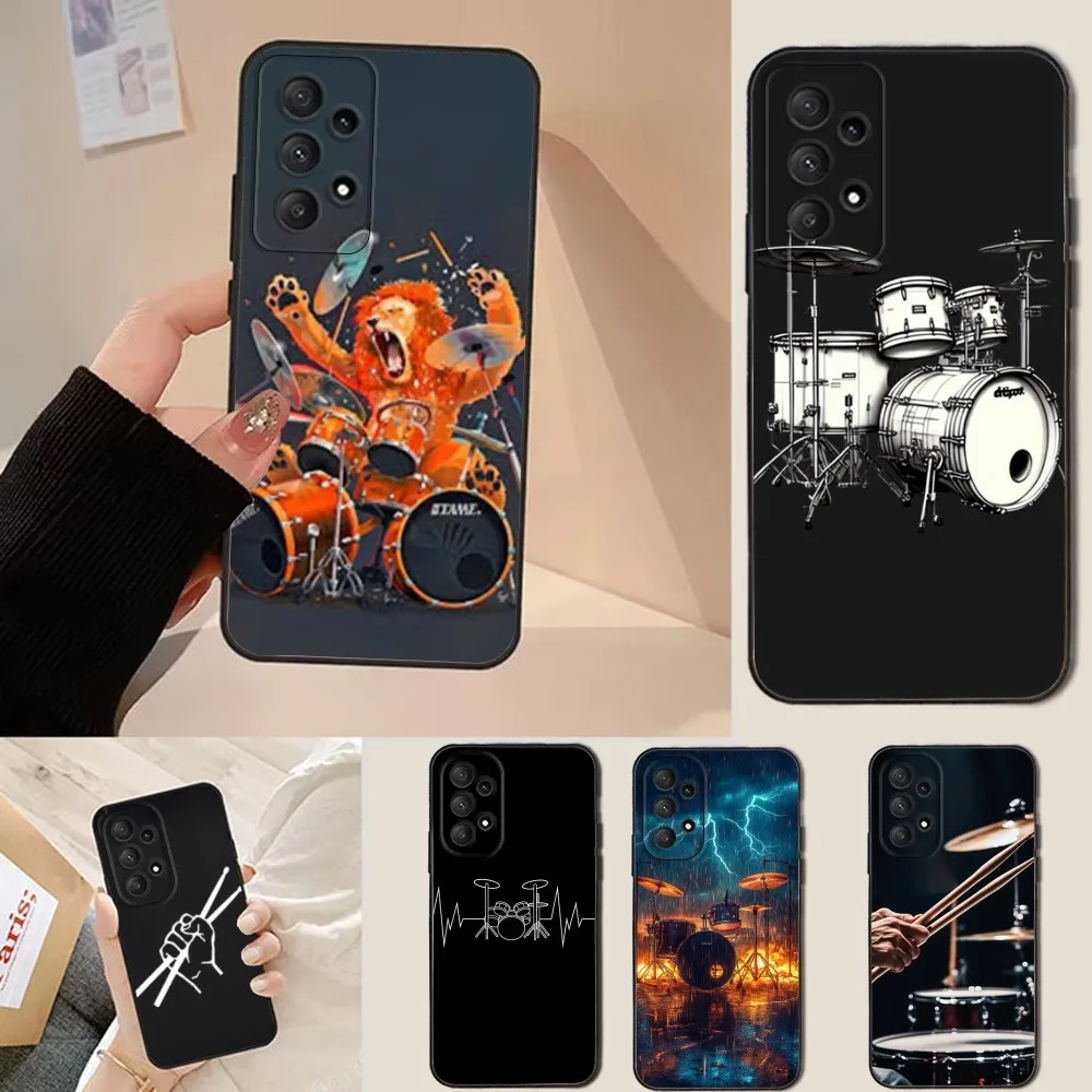 

Drum Drummer Phone Case For Samsung Galaxy A13,A21s,A22,A31,A32,A52,A53,A71,A80,Soft Black Shell