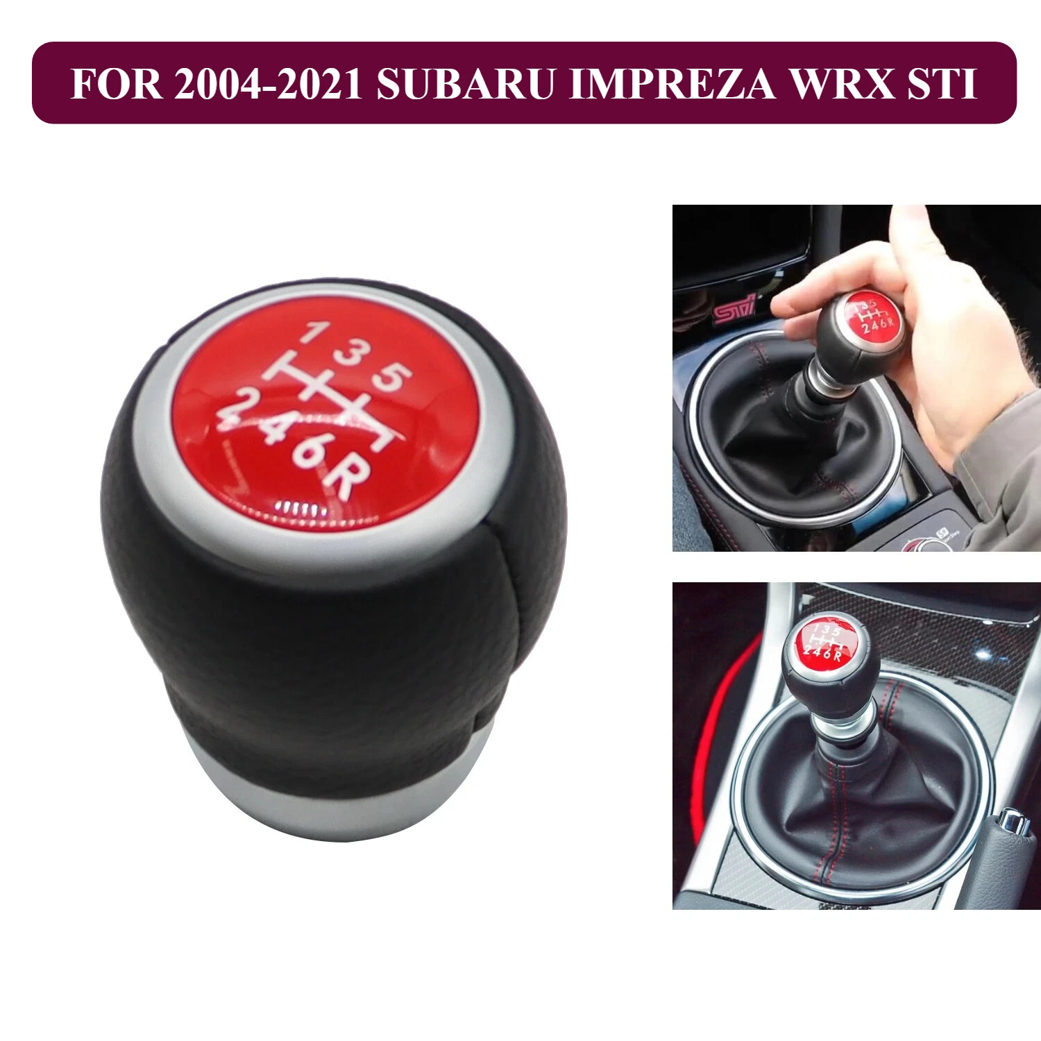 

ДЛЯ 2004-2021 SUBARU IMPREZA WRX STI 6-СКОРОНАЯ ручка переключения передач КОЖАНЫЙ ШЕСТЬ ПЕРЕКЛЮЧЕНИЯ