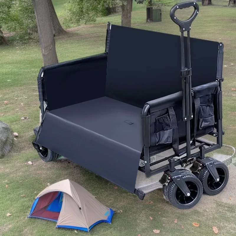 Heavy Duty Large Capacity Collapsible Beach Wagon Cart Portable Folding Utility Trolley for Outdoor Garden Camping