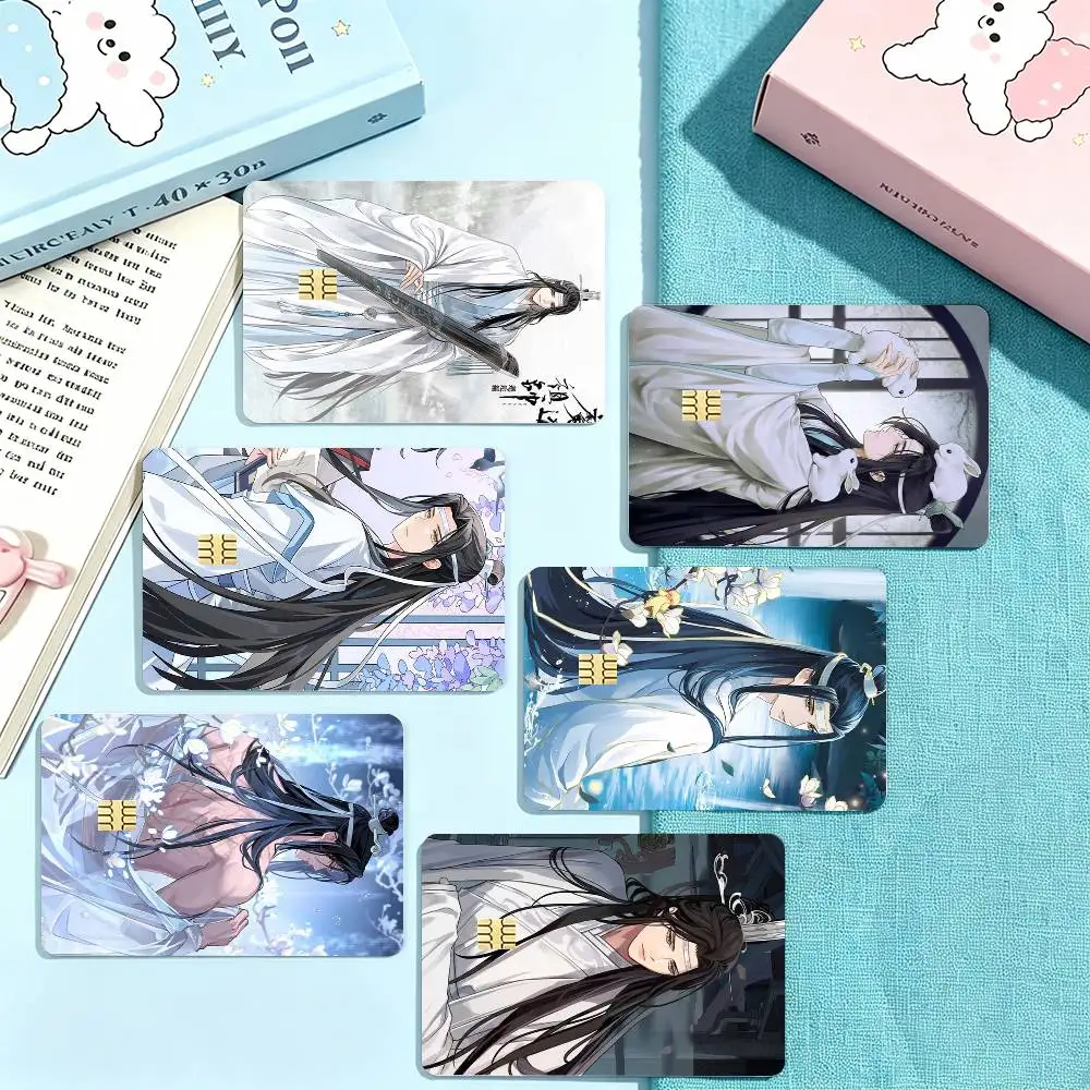 Anime Mo Dao Zu Shi Lan Wangji Credit Card HD Stickers Game Card Decal Small Chip Waterproof Sticker Gift