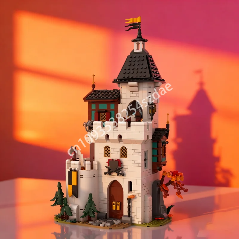 

1213pcs MOC White Tower Castleed Model Building Blocks Toys Construction Christmas Gift Creative Education Brick Kids Birthday