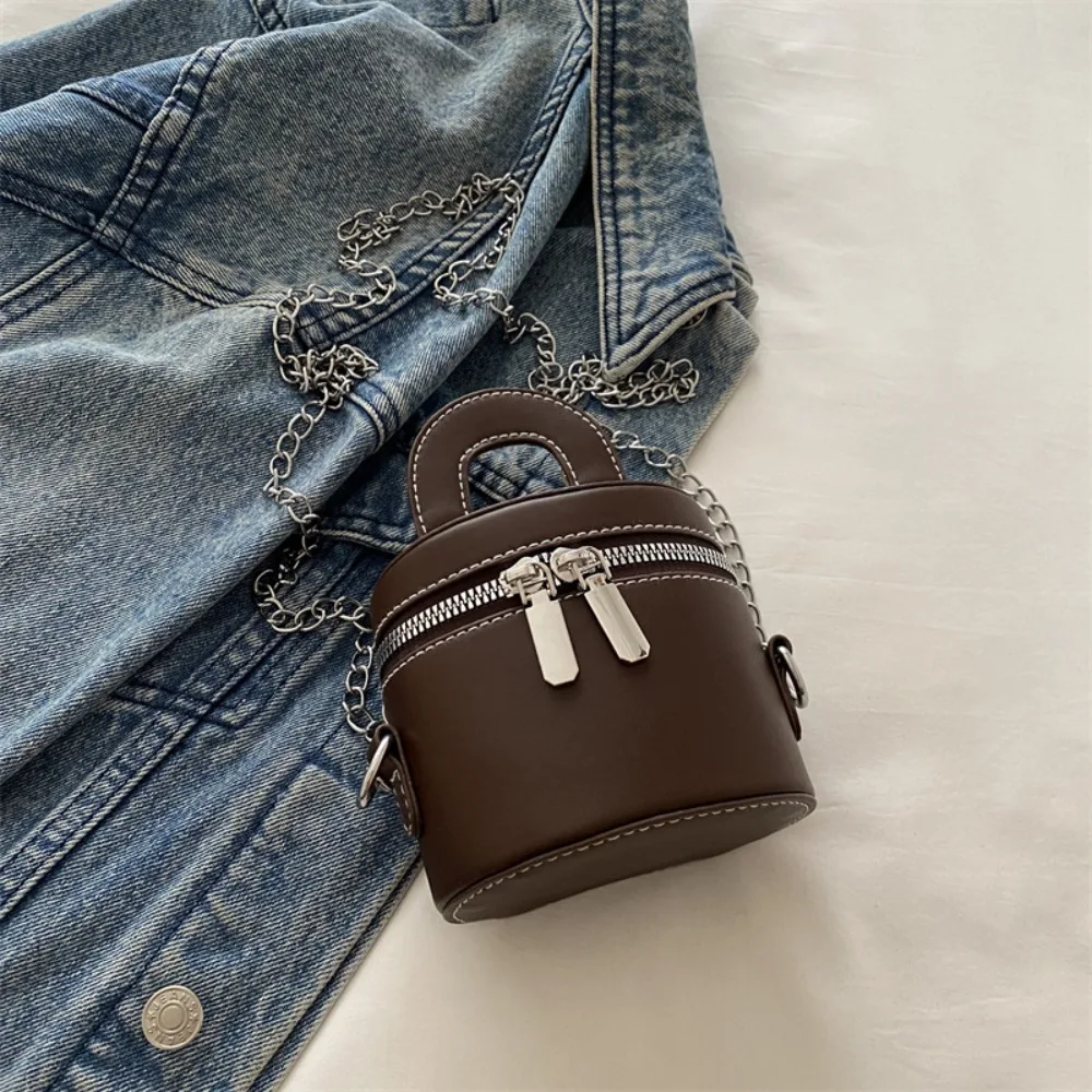 

Solid Color Box Crossbody Bag Minority Design Shoulder Bag Mini Lipstick Bag Handbag Metal Chain Clothes Match Bag Children