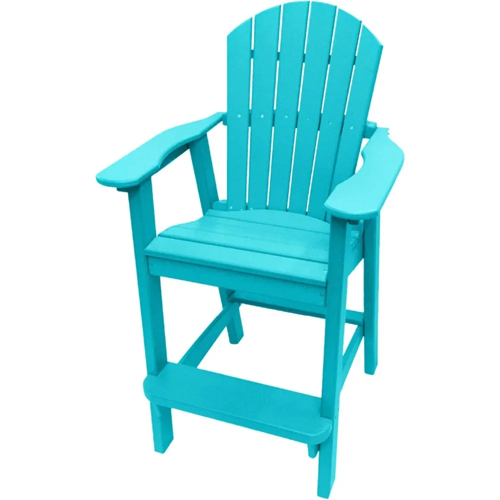 

Durable HDPE Adirondack Chair - Outdoor Poly Furniture - Sturdy Adirondack Bar Stool for Balcony Use