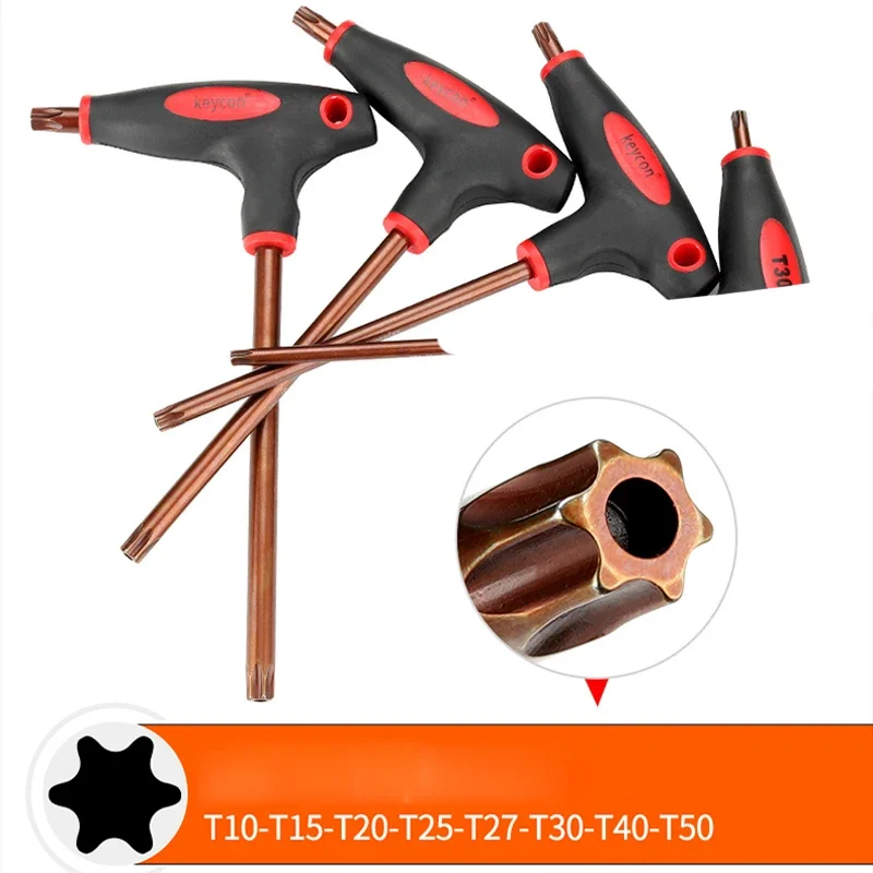 

1pcs T-type plum hexagon wrench set Mid-hole plum hexagon batch head screwdriver T10 T15 T20 T25 T30 T40 T45 T50