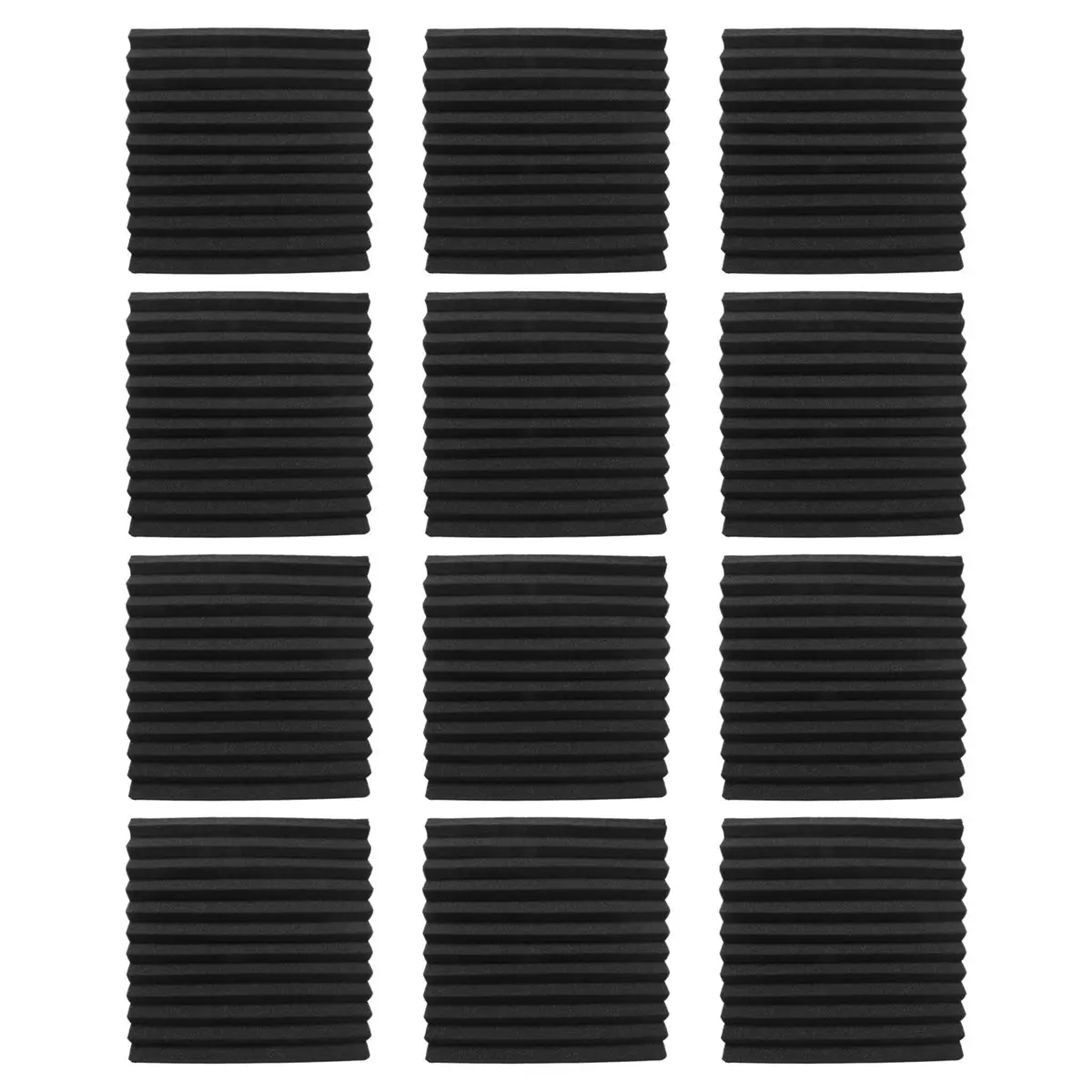 NEW12 Pack Self-Adhesive Acoustic Panels, Sound Proof Foam Panels, High Density Soundproofing Wall Panels for Home(Black)