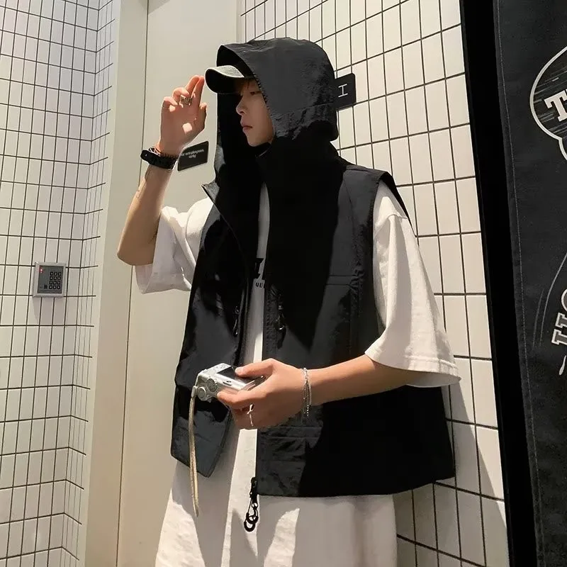 

Жилет из серии Outdoor Mountain: демисезонный, с капюшоном, повседневный, модный, универсальный, свободного кроя