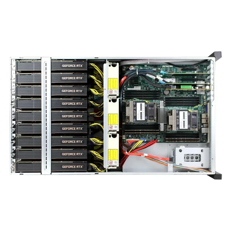9 card GPU server chassis AI rendering cloud computing field, support E-ATX main board PCIE3.0