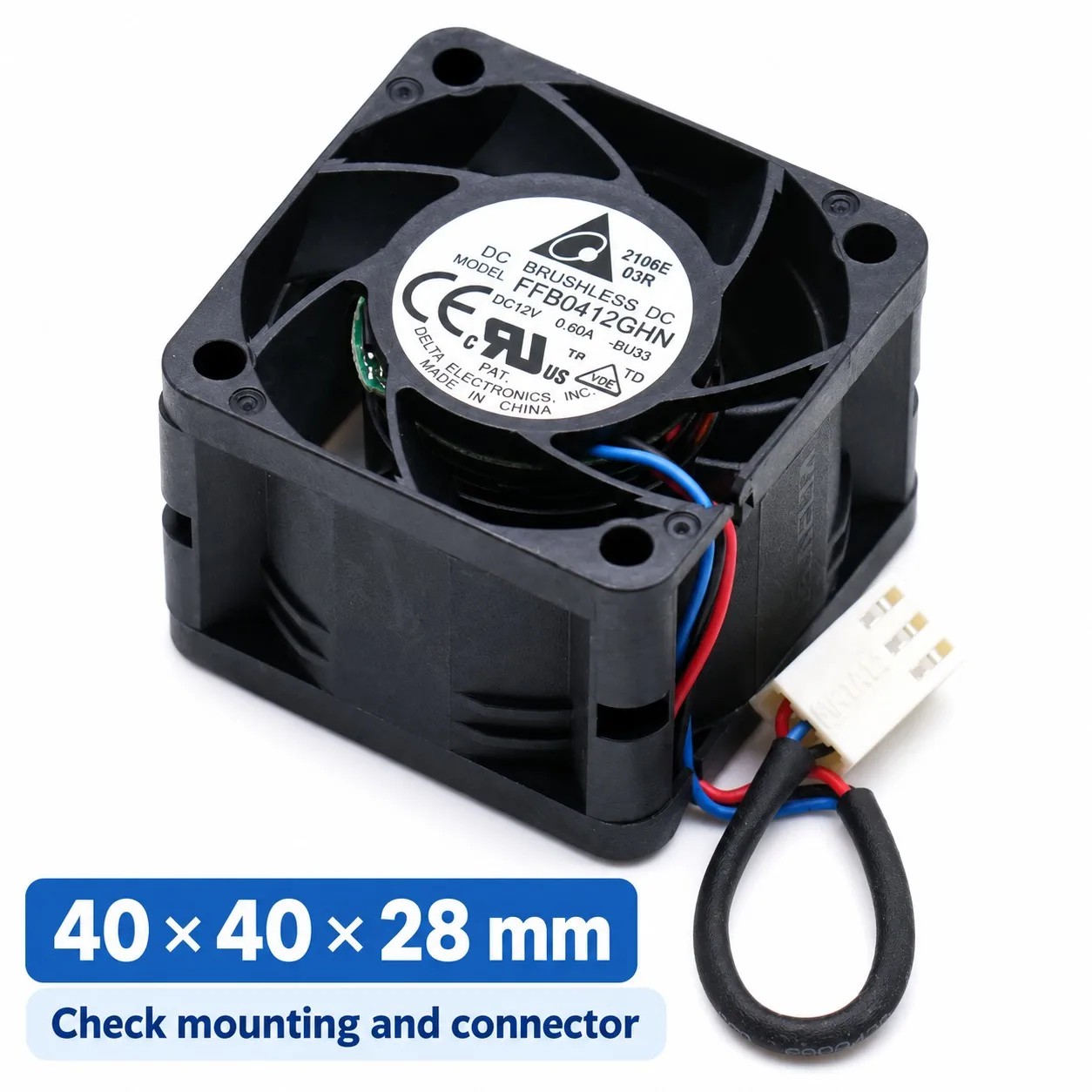FFB0412GHN Server Cooling Fan 40x40x28mm 4028 12V 0.60A 16500RPM PWM 4-Wire for DELTA