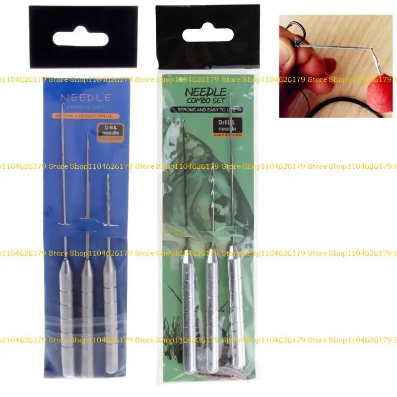 

A1A2 3in1 Carp Fishing Rigging Stainless Steel Bait Needle Fish Drill Tackle Set Tool