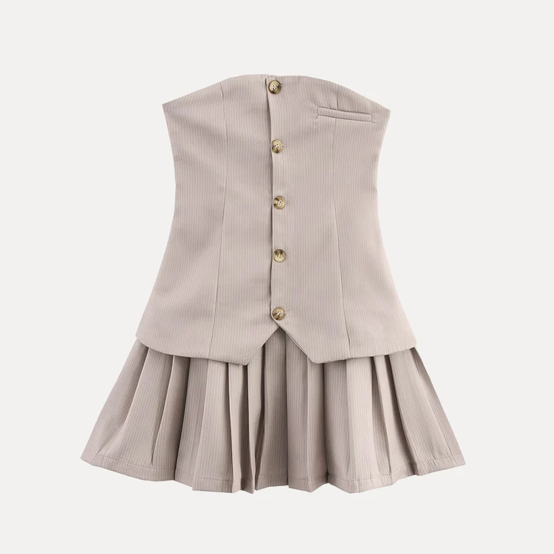 Frühling 2025 Neue frauen Street Sle ort Off-ulder Gerade Kragen Kleid Eleganz Strapl Dr Polyester Faser 00%