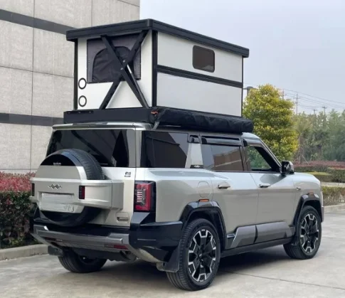 Factory Direct Aluminum Camping Car Hard Rise Roof Tent Car Roof Tent Motorized Pusher Hard Shell Car Roof Top Tent 2-3 People