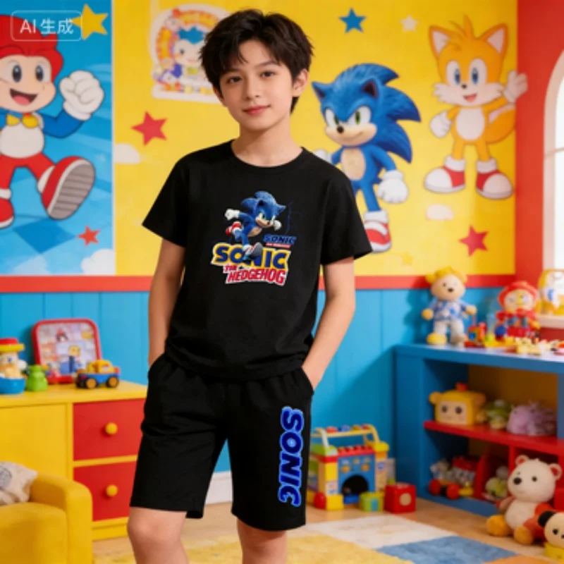 

Summer Classics Boy Girl 3-12 Age New Model 2Piece Short Sleeve+Shorts Comfortable Breathable Children Sportswear Casual T Shirt