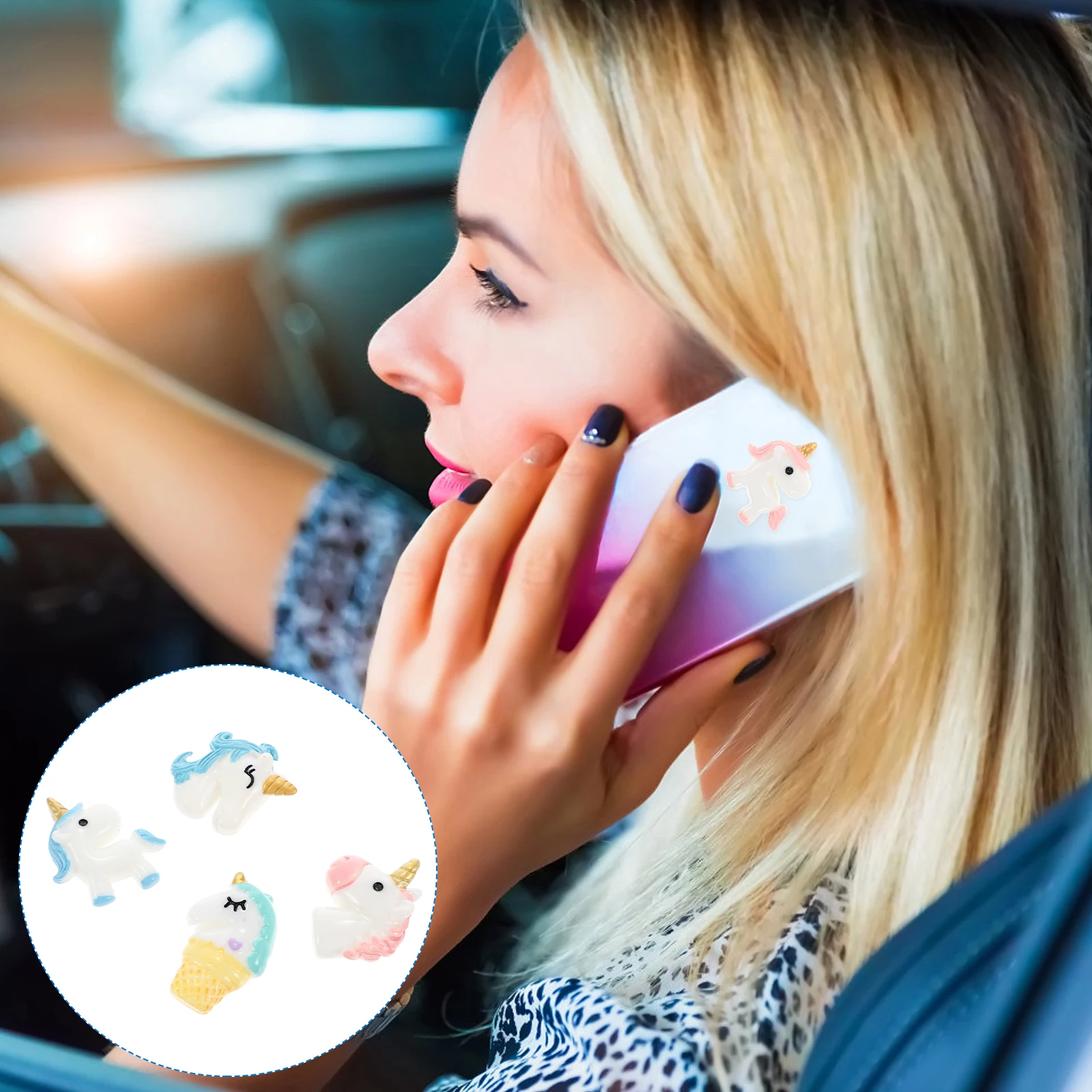 

20pcs Resin Unicorn Accessories Charm Pendant for DIY Crafting Jewelry Phone Case Decorations Cartoon Unicorn Charm