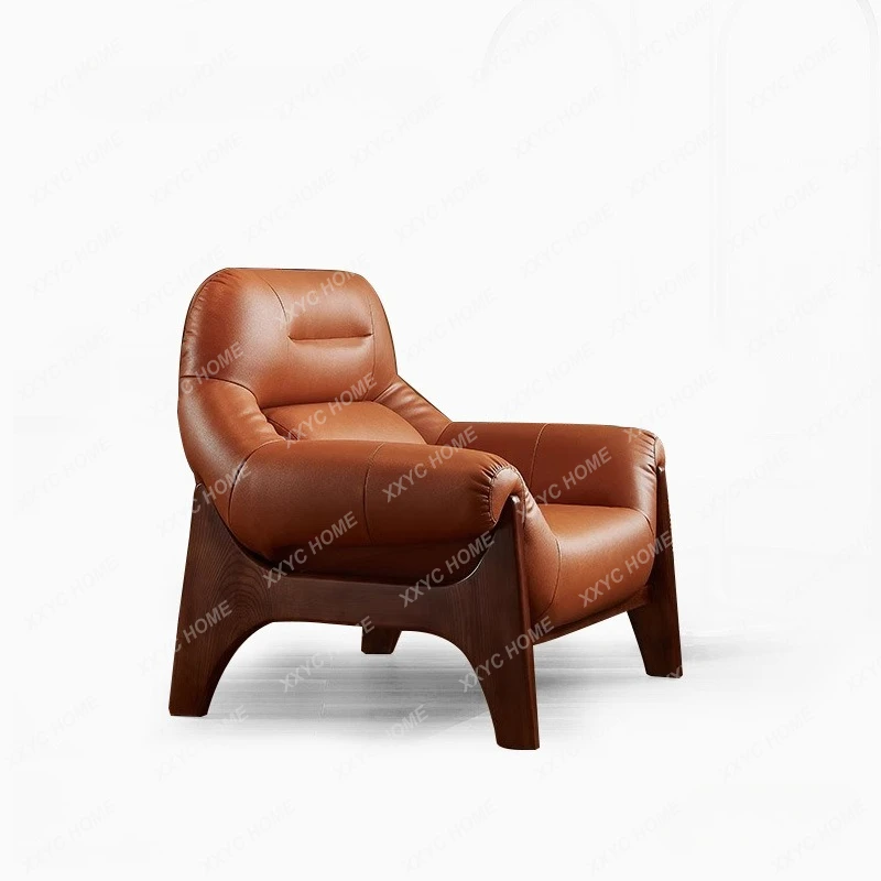 L chair  leather sofa Chinese antique retro recliner