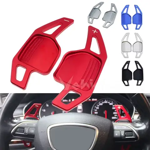 2x 알루미늄 스티어링 휠 시프트 패들 시프터 확장 Audi A3 A4 A5 A6 A7 A8 Q5 Q7 TT S3 S4 S5 R8 2006-2009 2010 2011