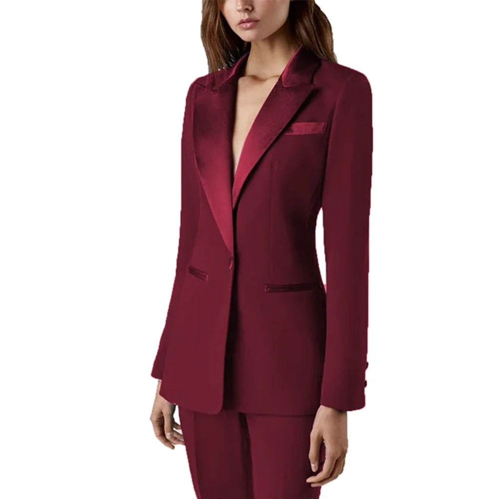 Elegant Commuting and Workplace Wear 2 Piece Winter Set Women Women\'s Solid Color Serge Two-piece Set serge Suit