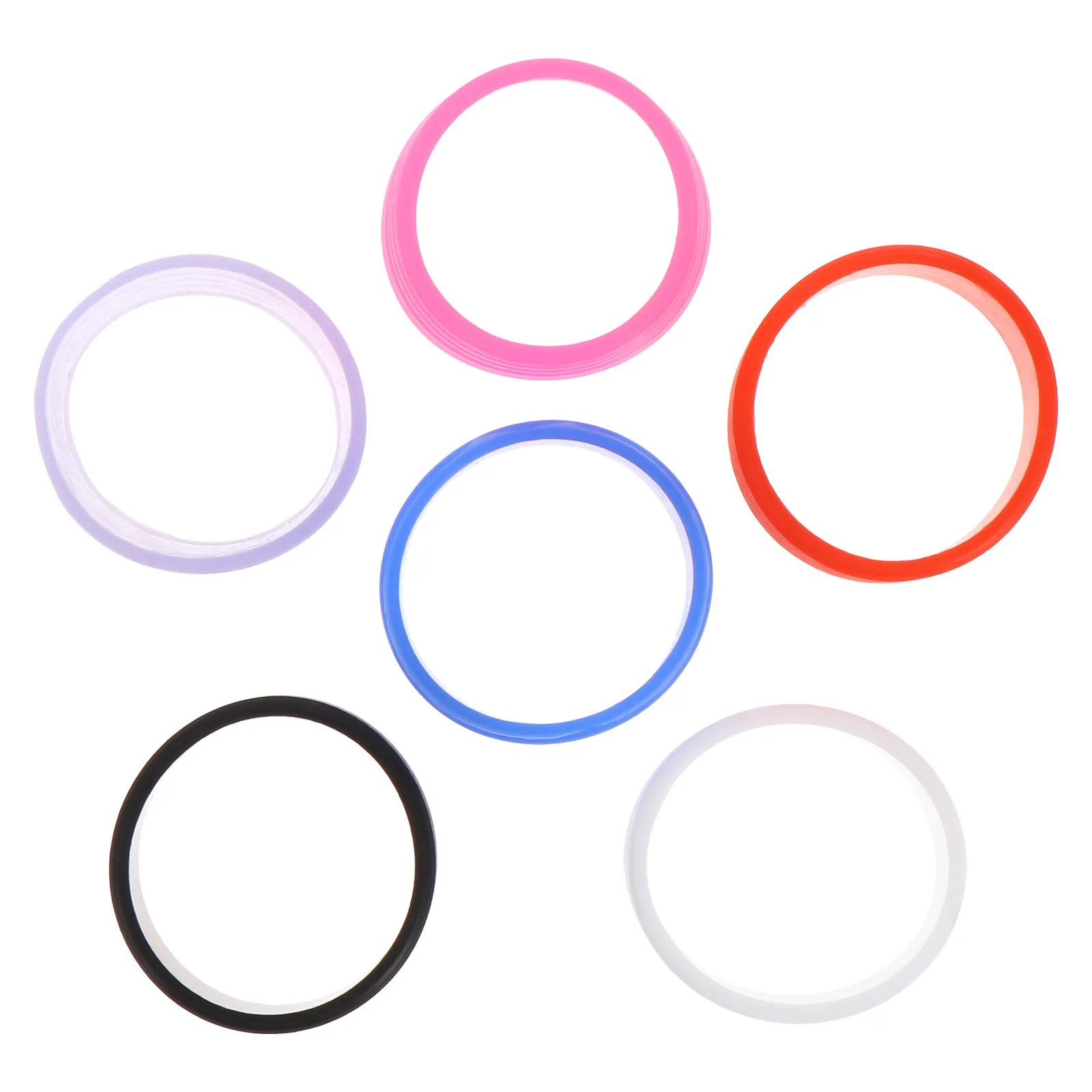 

6pcs Hand Grip Sweat Absorbent Ring Silicone Racket Band For Tennis Squash Baseball Overgrip Protector Dry Feel Handle Accessory