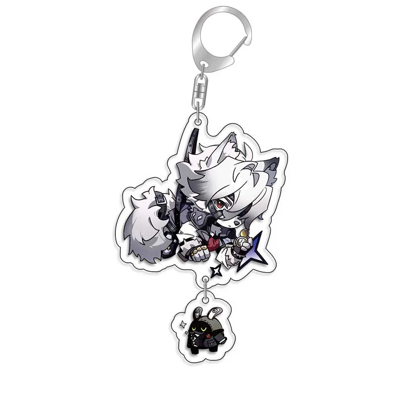 Zenless Zone Zero Anby Demara Billy The Kid Cartoon Keychain Plastic Keyring Bag Tag Cos Accessory