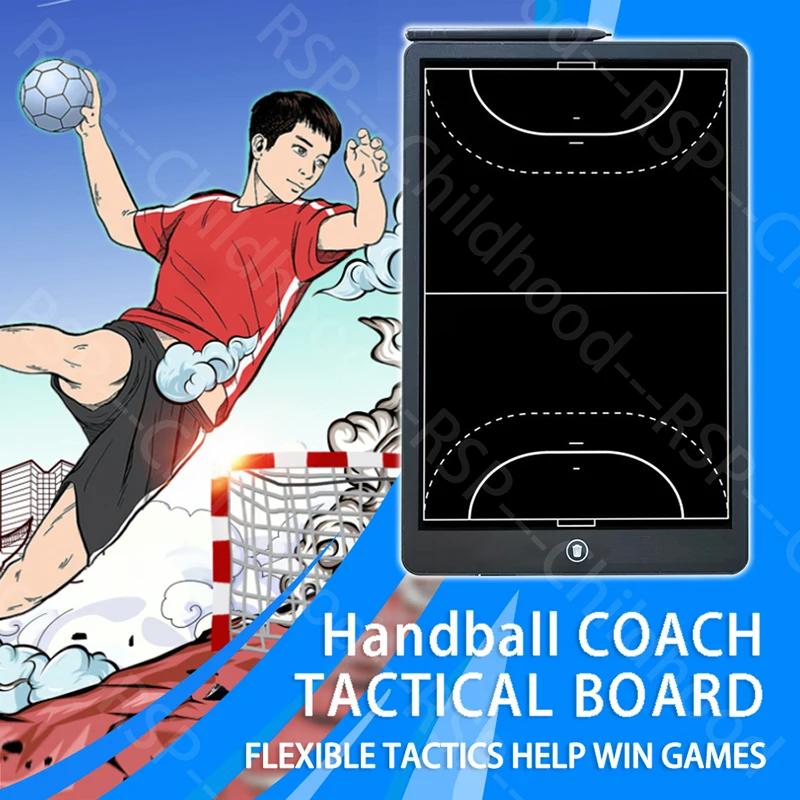 جهاز لوحي تكتيكي لتدريب كرة اليد الإلكترونية بشاشة LCD مقاس 16 بوصة للتدريب الرياضي ولوحة تحديد استراتيجية تدريب كرة القدم الأمريكية والرجبي