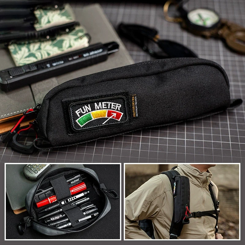 1000D Nylon Tactical Pencil Case Molle Glasses Case Pouch EDC Tool Bag Backpack Expansion Accessory Pack Hunting Accessories