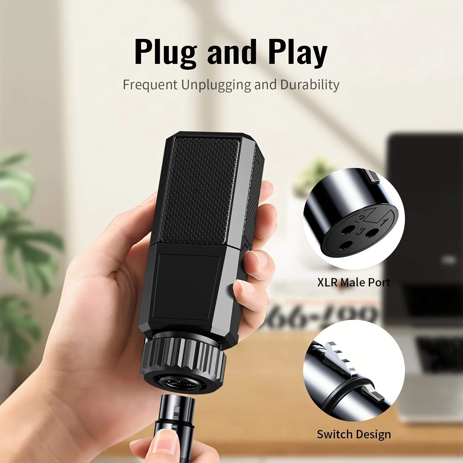 RIKSOIN XLR Cable, 3Pin XLR Female to 3.5mm (1/8 inch) Microphone Cable  Stereo Jack Cord for Cell Phone, Laptop, Speaker, Mixer
