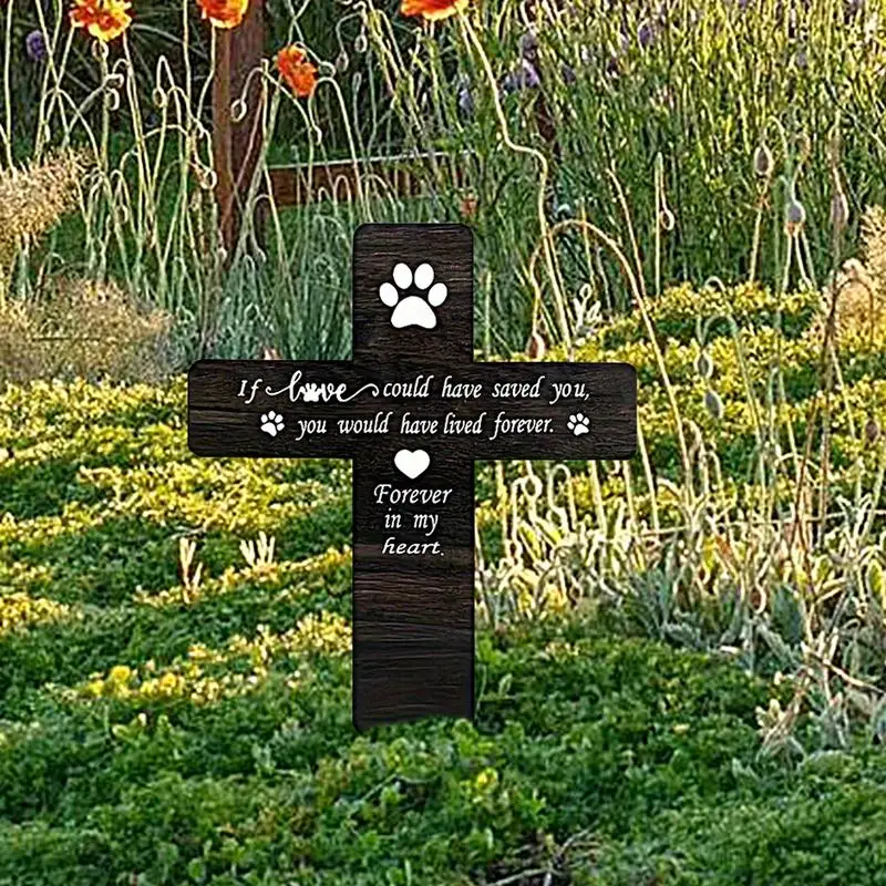 Marqueur de tombe pour chien, décorations de cour commémoratives, plaques extérieures de perte d'animal de compagnie, décor de cour de sympathie de griffe de chien, pieu de jardin de cimetière