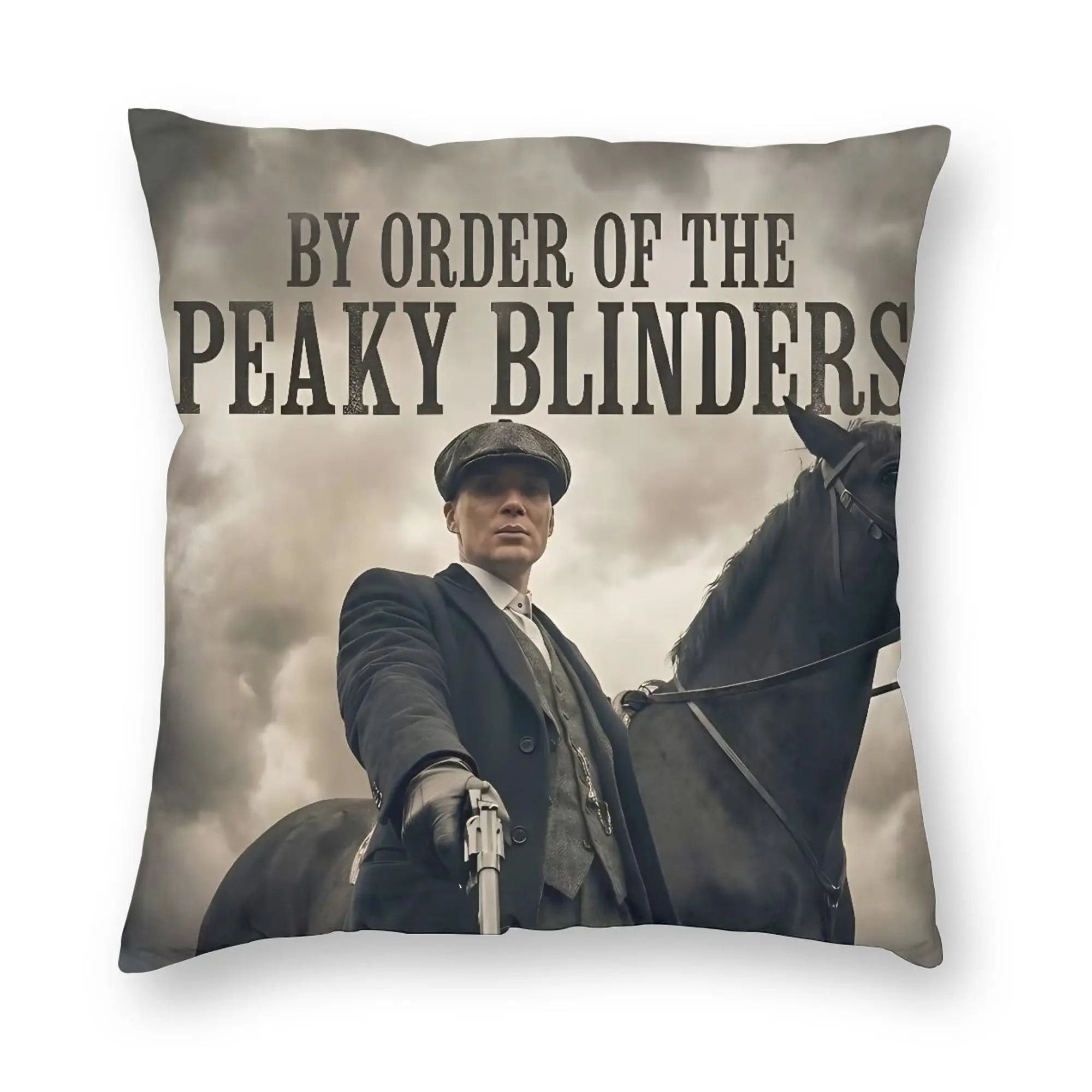 P-Peaky Blinders Tommy Shelby Pillowcase Printing Fabric Cushion Cover Decorative  Throw Pillow Case Cover Home Square 45X45cm