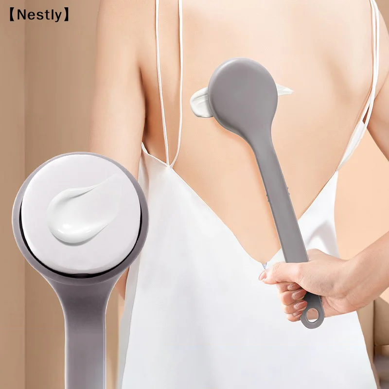 Lotion Applicator Body Wash Brush Padded Brush With Long Reach Handle Self Application For Back Feet Skin Cream Sunscreen〔Nest〕