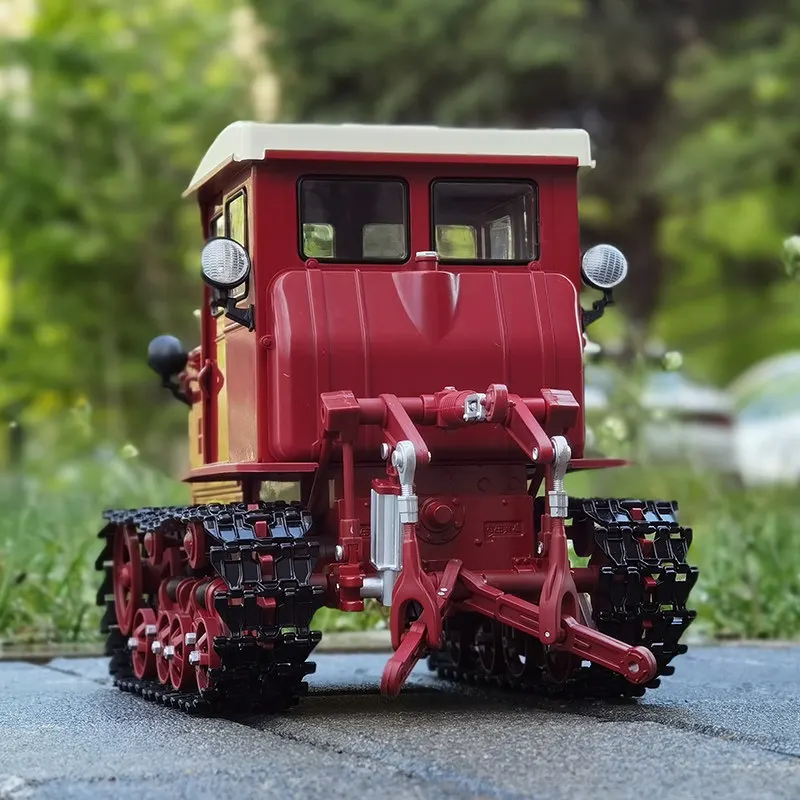 54 Dark Red Tracked Tractor Figurine 1/12 Alloy Car Beidahuang Tractor Model Realistic Toy Car Decoration Gift