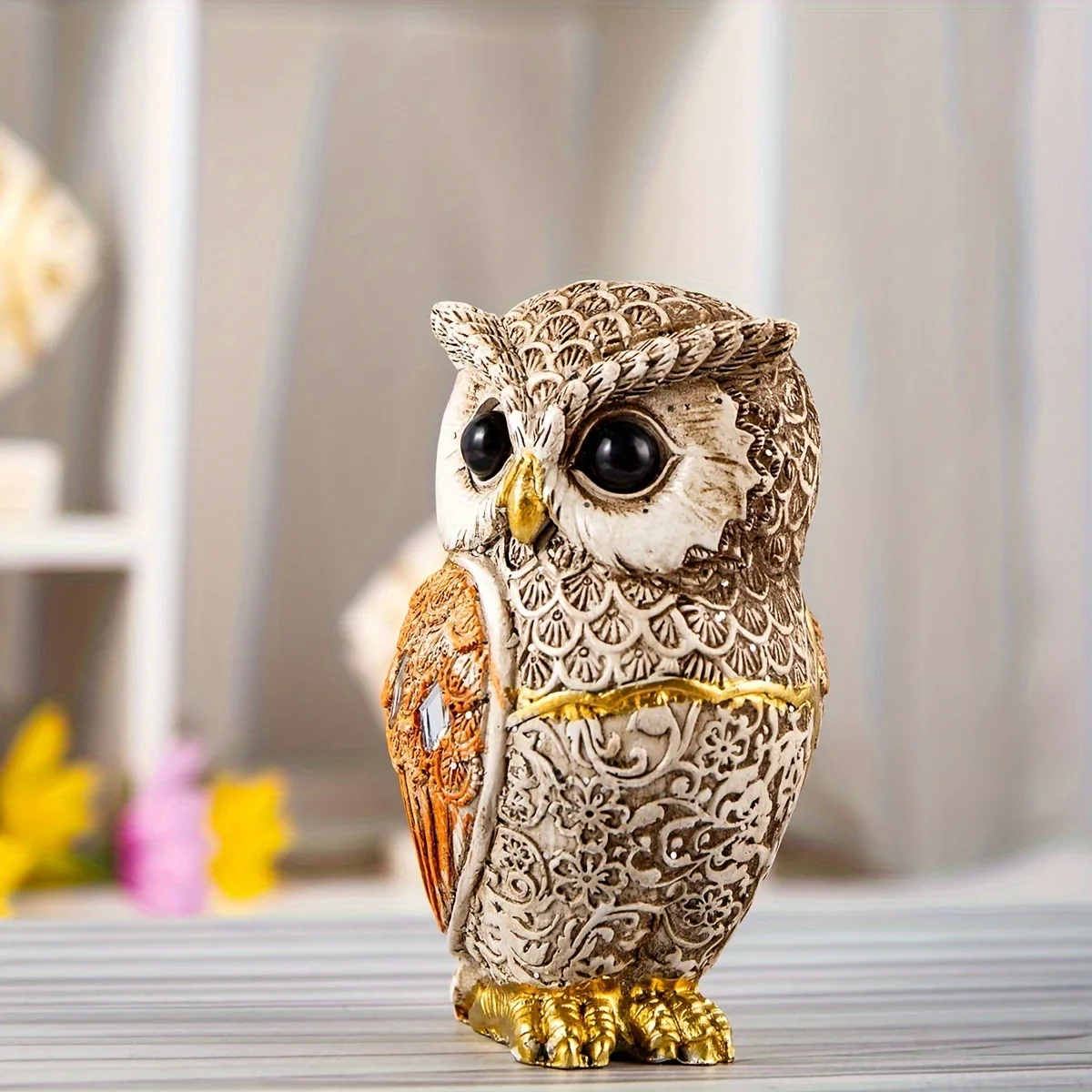New Trendy Resin Owl Statue Vintage Home Decor Living Room TV Cabinet Desktop Animal Figurine Art Craft Ornament Gift view 6