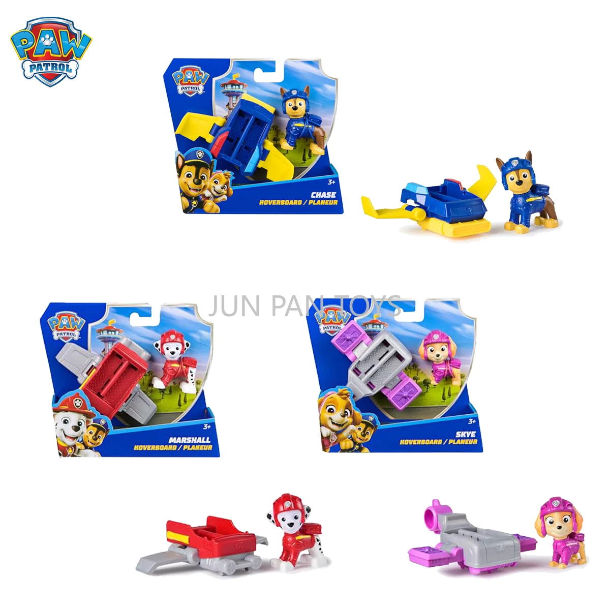 Original PAW Patrol Air Rescue Chase Marshall Skye Hoverboard avión acción cachorro juguetes figura Mini avión modelo niños regalo de cumpleaños