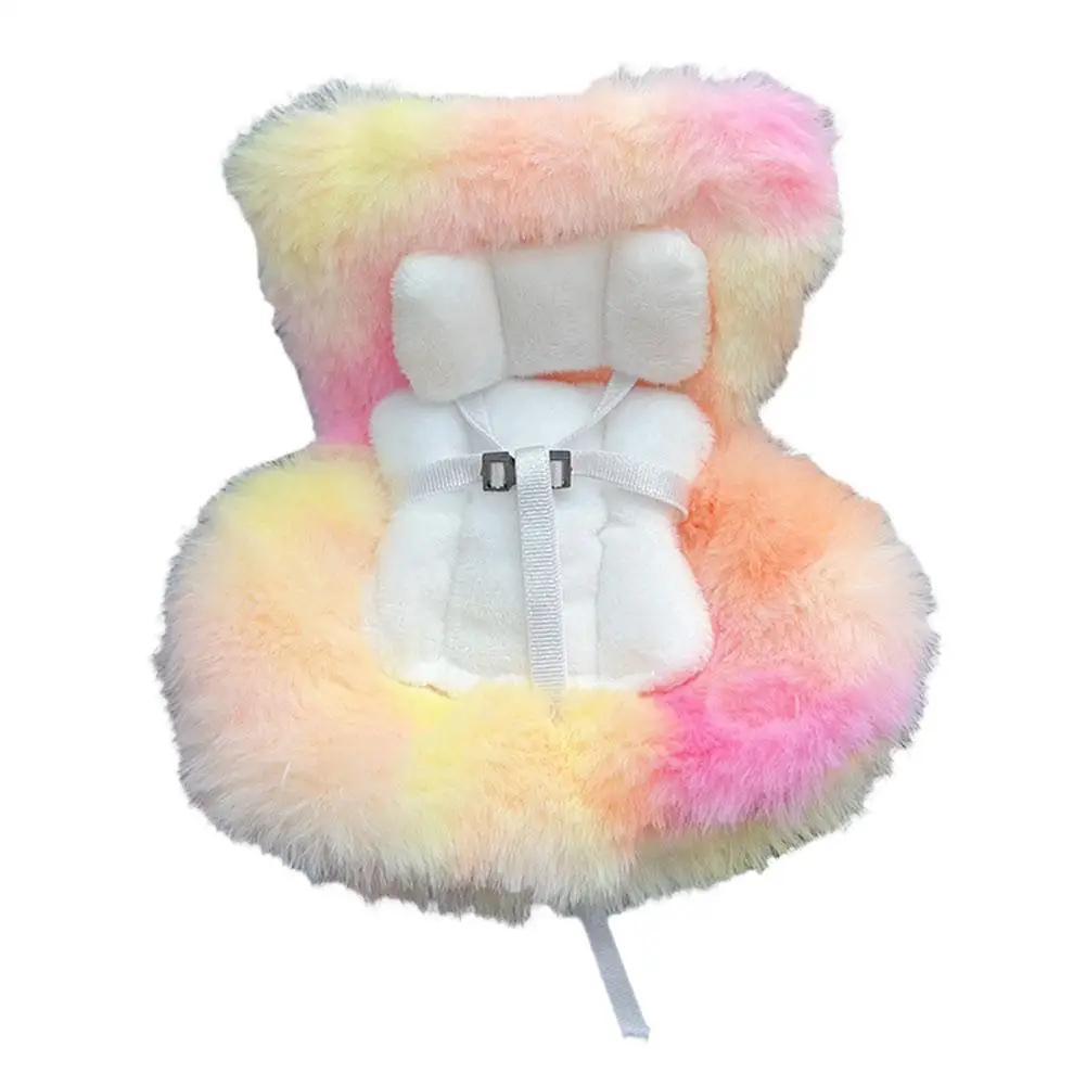 Accorios para muñecas Labubu Mini asiento de coche de felpa asiento de seguridad con adorno de ventilación de aire de coche decoración de coche - AliExprs 26